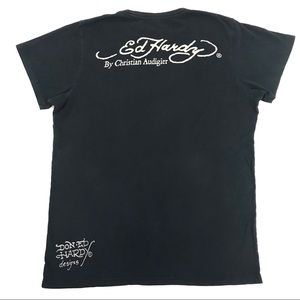 Ed Hardy Shirts - VGUC Ed Hardy Black T Shirt Medium Ed Hardy Shirts - VGUC Ed Hardy Black T Shirt Medium